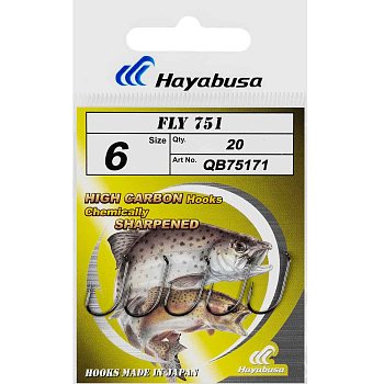 Крючки Hayabusa Fly 751 B.Ni. (20шт)
