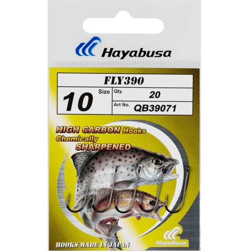 20шт) (Крючки Hayabusa Fly 390 # 10 (20 шт), черный никель
