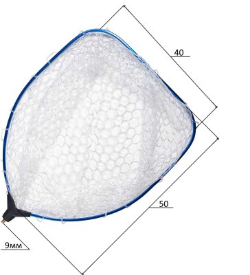 Голова подсачека Yamakeshi 5040 -Blue, 50х40х25см, силиконовая сетка 